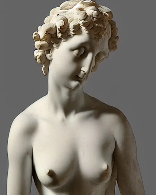 Image similar to “ a detailed elegant female figure sculpture by bernini in 1 9 th century ”