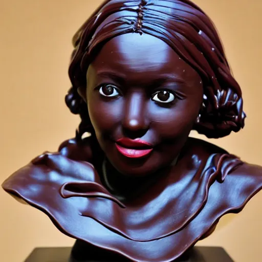 Image similar to chocolate sculpture of angelina julie