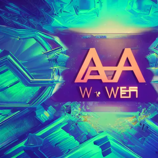 Image similar to a and w vaporwave logo, colorful, digital art, cosmic, 3 d high definition, trending on art station, photorealistic, high resolution, 8 k, octane, hyper detailed, insane details, intricate, elite, ornate, elegant trend, highly detailed and intricate, sharp focus, photography, unreal engine