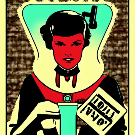 Image similar to individual pretty ada lovelace silk screen butcher billy style