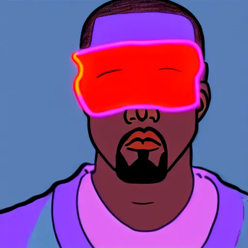 Image similar to a drawing of Kanye West in Neon Genesis Evangelion, 4k, concept art