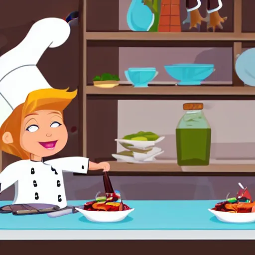 Prompt: A unicorn working as a chef, Animated Still