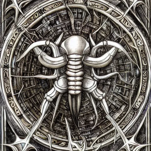 Image similar to detailed and sharp scorpio artistic zodiac artwork, mystic style, detailed, 8 k, detailed, symmetrical, by brian froud