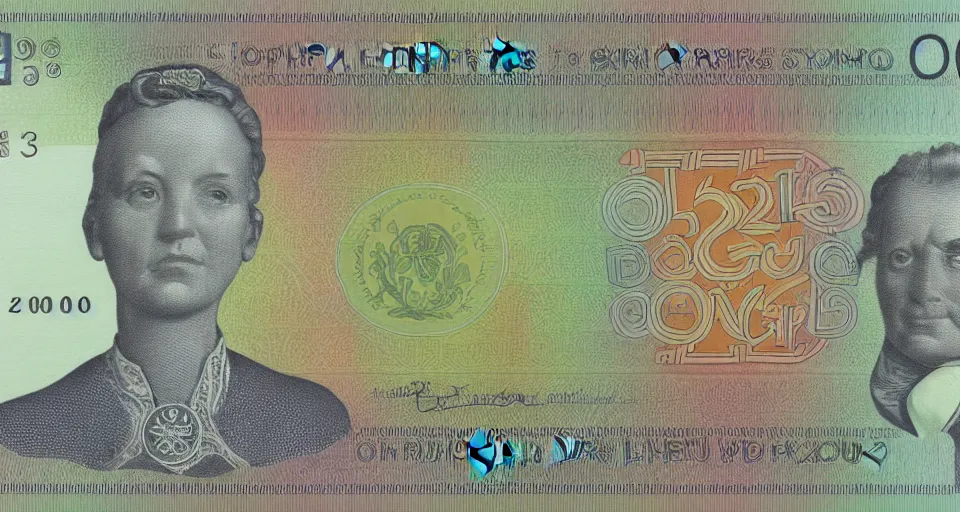 Image similar to concept design of british £ 5 0 note for the year 2 0 3 3