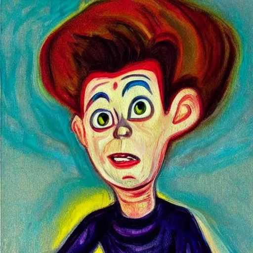 Image similar to Jimmy Neutron painting by Edvard Munch