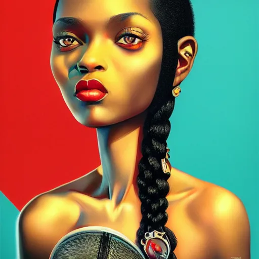 Image similar to berlin city portrait, black girl, Pixar style, by Tristan Eaton Stanley Artgerm and Tom Bagshaw.