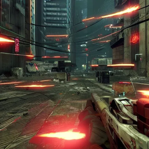 Prompt: NeoTokyo is a multiplayer tactical first-person shooter total conversion modification of Half-Life 2 in a futuristic cyberpunk setting, created by American developer Studio Radi-8.