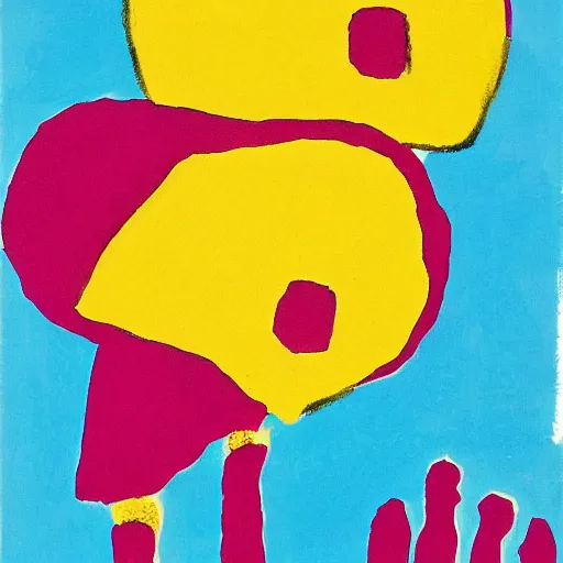 Image similar to A beautiful illustration. She has deeply tanned skin that makes me think of Oort, an almond Asian face and a compact, powerful body. magenta, 1970s by Ben Shahn, by Etel Adnan rich details, unnerving