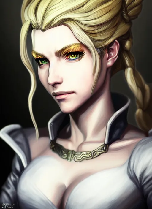 Prompt: a portrait of quistis trepe an ultrafine detailed painting, detailed painting, detailed eyes!!, final fantasy octopath traveler lovecraft ghibly