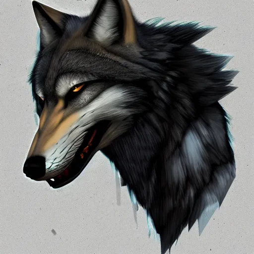 Prompt: an anthro wolf, trending on artstation