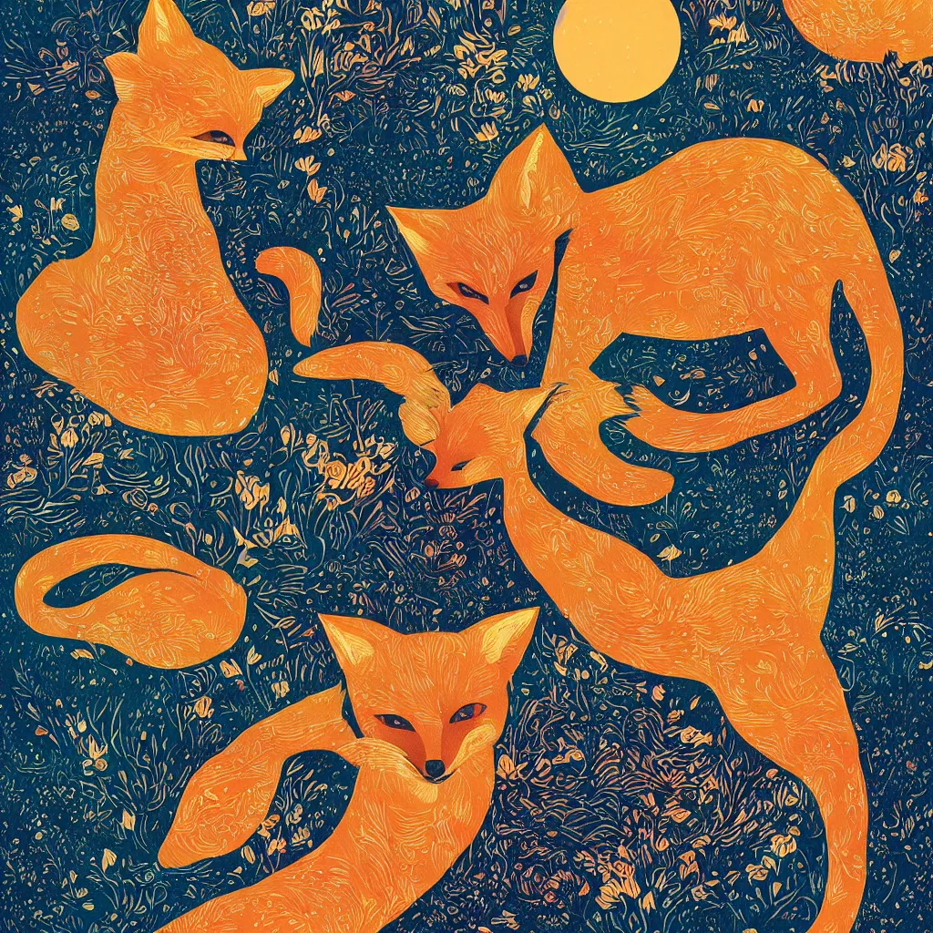 Image similar to fox face by victo ngai