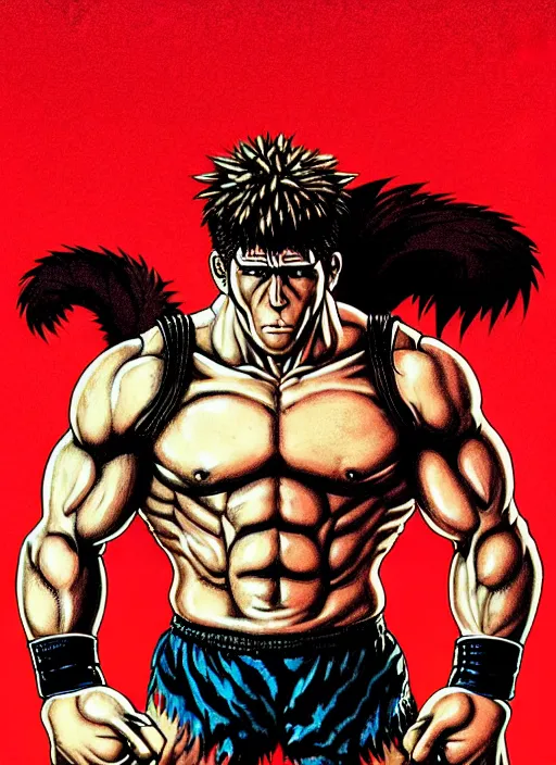 Image similar to extreme long shot. 8 bit nes graphics. antropomorphic muscular masculine wolf. kickboxer fighter, in shorts. wolf head. fine details, very sharp, art from nes game cartridge, 8 0's, vhs artefacts, vaporwave style, marc simonetti and hermann nitsch. streetfighter, kung fury movie