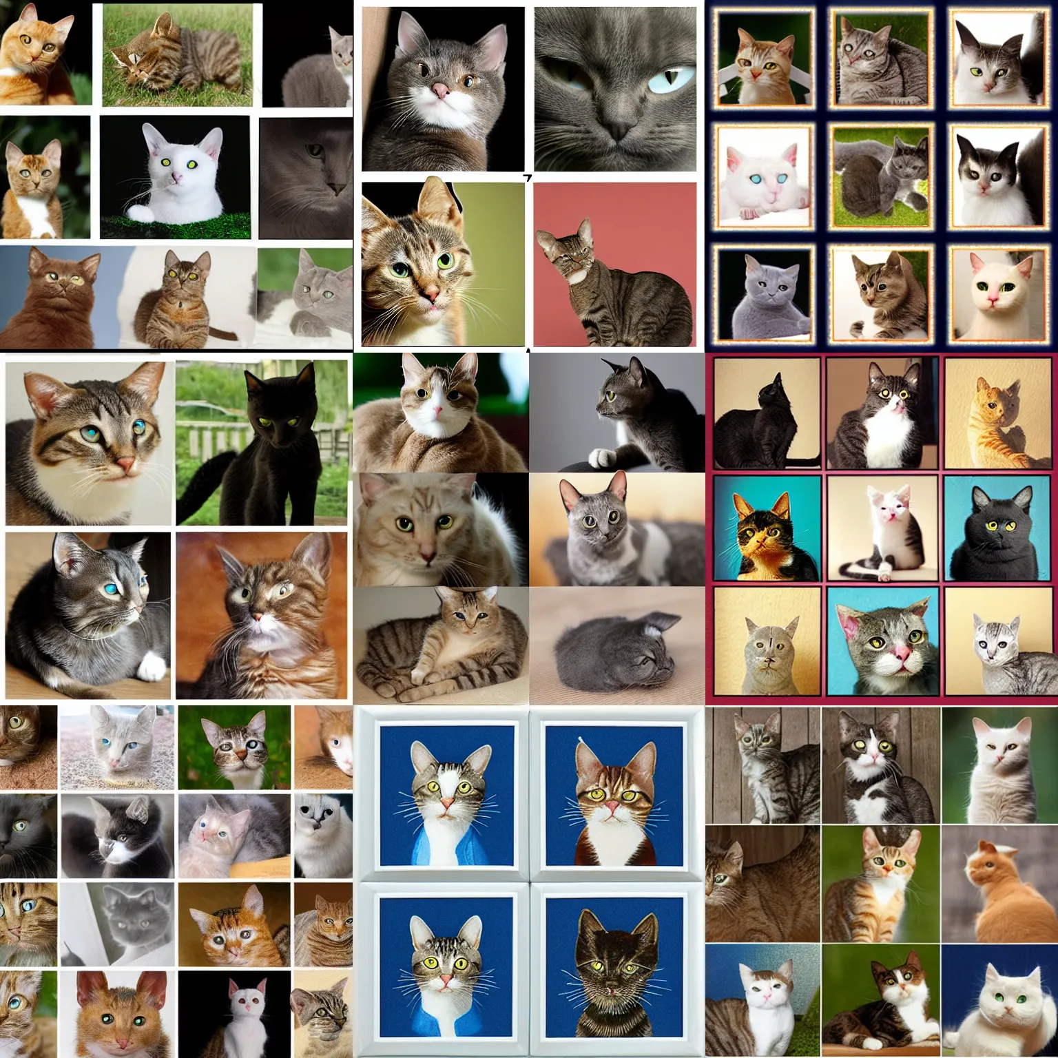 4x4 gird of cat images | Stable Diffusion