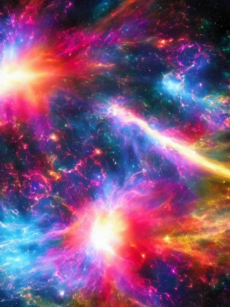 Image similar to celestial epic colorful deepspace image of supernova explosion, nasa photos, artstation