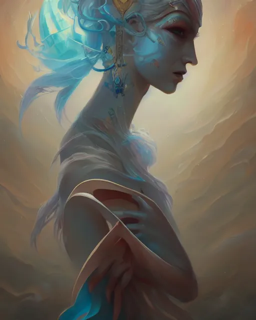 Image similar to portrait of a beautiful supernatural emanation, by pete mohrbacher and artgerm and wlop, digital art, highly detailed, intricate, fantasy, mystical, sharp focus, Trending on Artstation HQ, deviantart, unreal engine 5, 4K UHD image