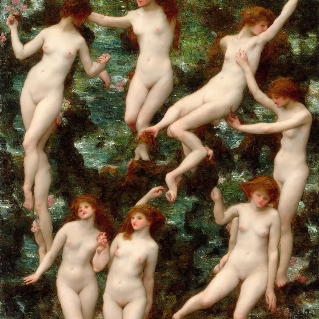 Image similar to sea nymphs painted by beauguereau