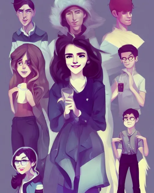 Image similar to beautiful full body Emma Watson smiling lois van baarle and loish and ross tran and rossdraws and sam yang and samdoesarts and artgerm