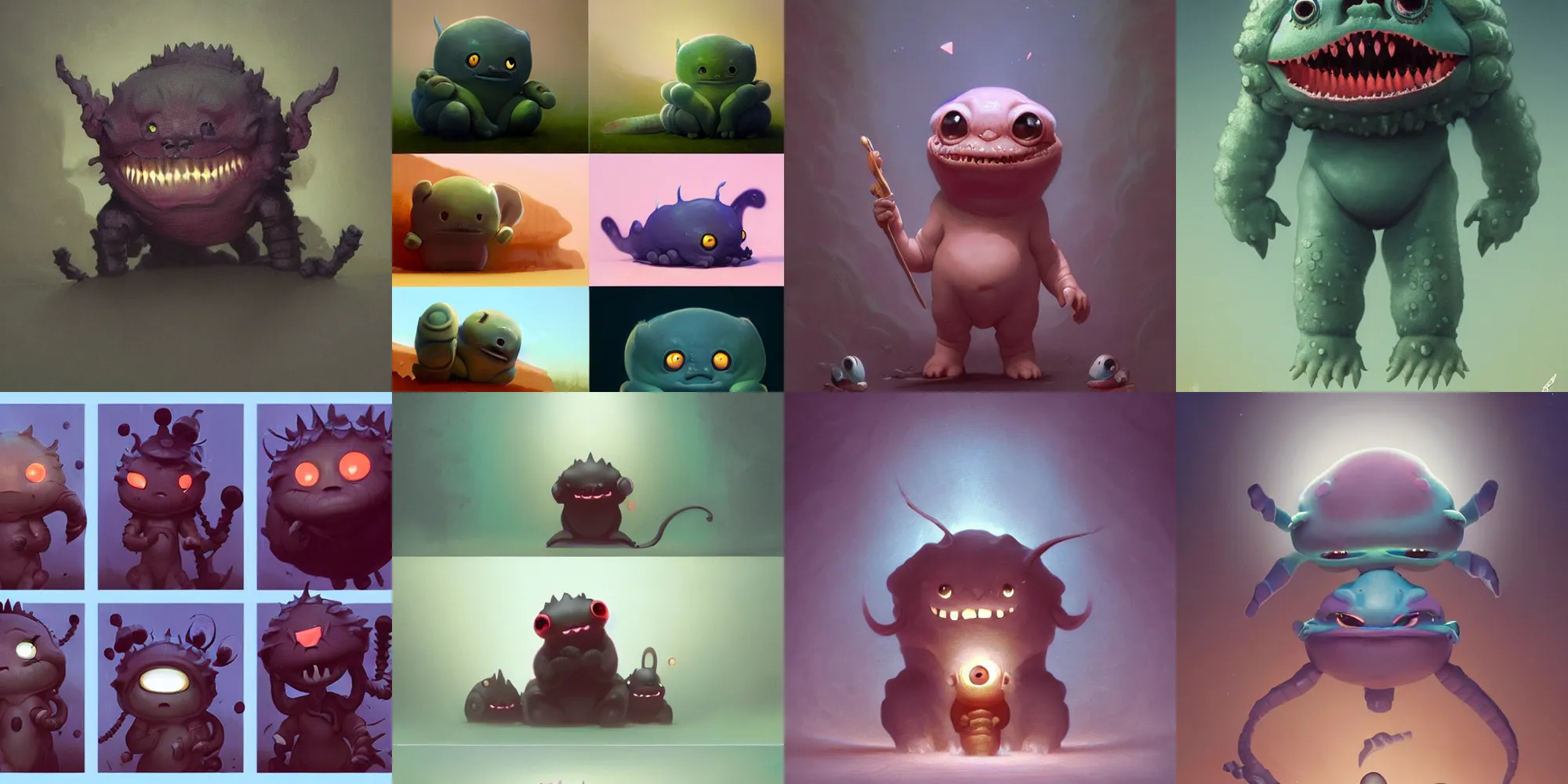 Prompt: cute! baby caterpillar, SSS, grin, rimlight, bioluminescent screaming pictoplasma characterdesign toydesign toy monster creature, artstation, cg society, by greg rutkowski, by William-Adolphe Bouguereau, by zdzisław beksiński, by Peter mohrbacher, by nate hallinan, 8k