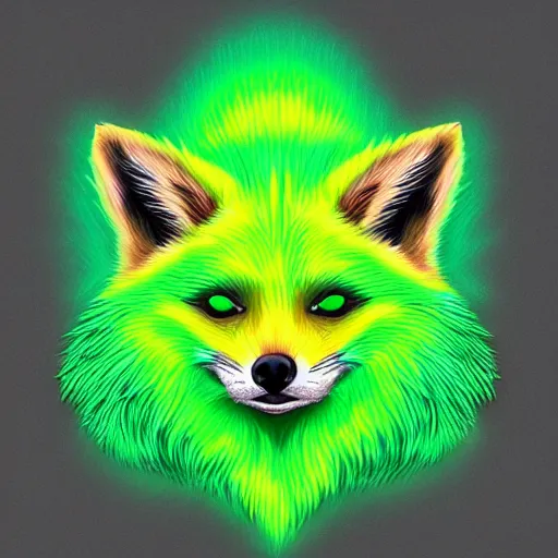 Prompt: lime green, lime green, lime green, digital fox, retrowave palette, digital world, highly detailed, electric breeze, anatomically correct vulpine, synth feel, fluffy face, ear floof, flowing fur, super realism, accurate animal imagery, 4 k digital art