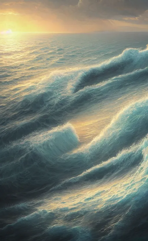 Image similar to moses dividing the ocean, dramatic scene, masterpiece digital painting by Greg Rutkowski, Alex Grey, artstation, 4k wallpaper