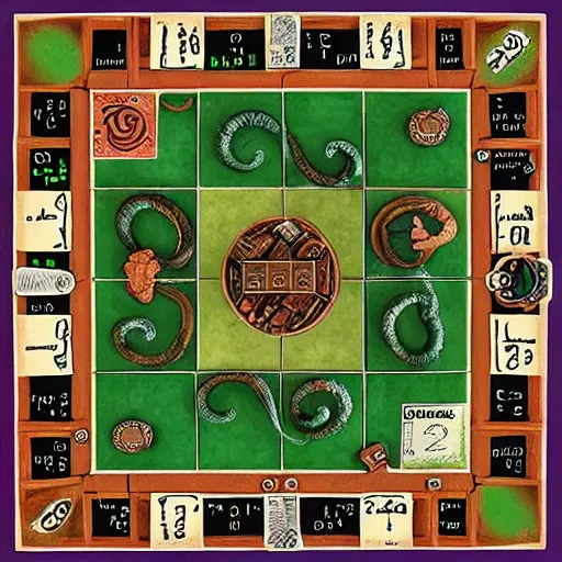 Image similar to eldritch scrabble board game cthulhu dagon rlyeh