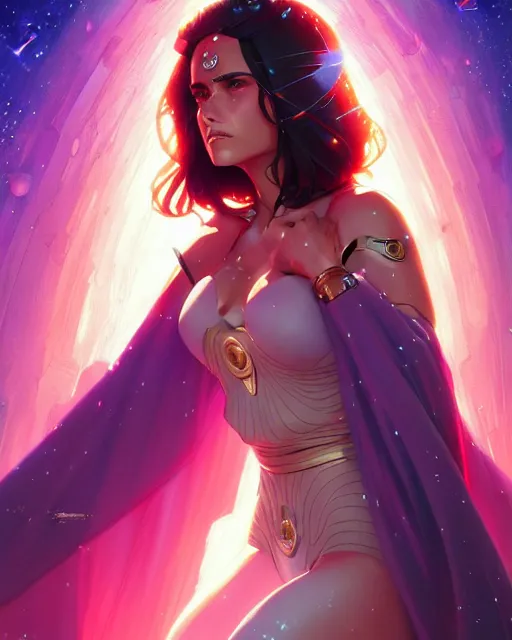 Prompt: galactic empress salma hayek, portrait shinkai makoto studio ghibli studio key hideaki anno sakimichan stanley artgerm lau rossdraws james jean marc simonetti elegant highly detailed digital painting artstation pixiv