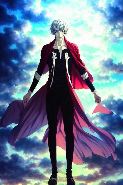 anime full body handsome young demon king man only,, Stable Diffusion