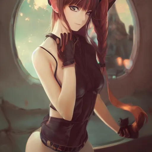 Prompt: An anime portrait of beautiful girl with cat ears, by Stanley Artgerm Lau, WLOP, Rossdraws, James Jean, Andrei Riabovitchev, Marc Simonetti, and Sakimichan, tranding on artstation
