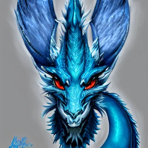 Image similar to art of a anthropomorphic blue dragon with icy scales highly detailed artwork, furry art, Falvie, furaffinity, DeviantArt, trending on artstation