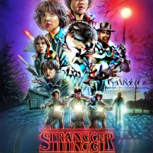 Image similar to stranger things in the muppets universe movie poster