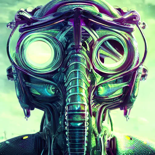 Image similar to portrait of a squid monster. intricate abstract. cyberpunk, intricate artwork. neon eyes, by Tooth Wu, wlop, beeple. octane render, trending on artstation, greg rutkowski very coherent symmetrical artwork. cinematic, hyper realism, high detail, octane render, 8k, minimalistic, hyperrealistic surrealism, award winning masterpiece with incredible details, a surreal vaporwave liminal space, highly detailed, trending on ArtStation