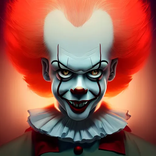 Prompt: Stephen King as Pennywise, it really looks like stephen king, ambient lighting, 4k, anime key visual, lois van baarle, ilya kuvshinov, rossdraws, artstation