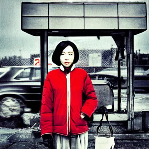 Prompt: a chinese woman at a gas station, source engine, half life 2, portal 2, gmod, portrait, fashion photography, by david bailey, mario testino, davide sorrenti
