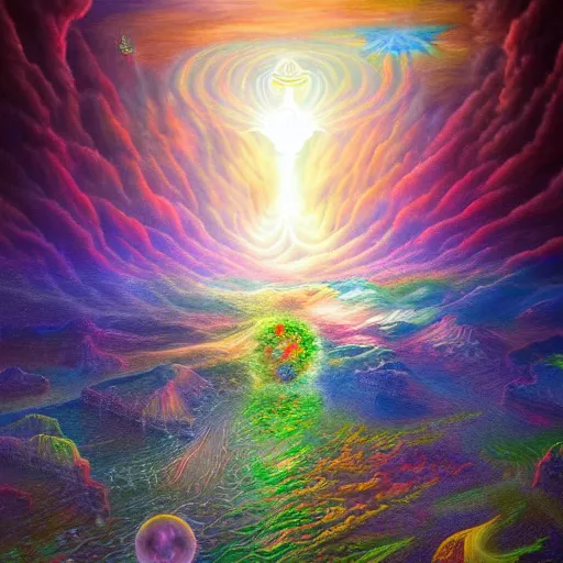 Image similar to the astral realm sacred journey in oil painting, windows 9 8 software, trending on artstation, award winning, emotional, highly detailed surrealist art, inspired by windows 9 5 applications