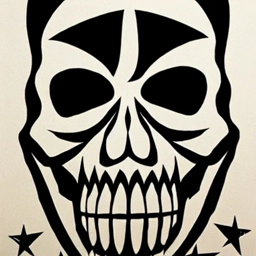 Image similar to punk skull, solo. by shepard fairey