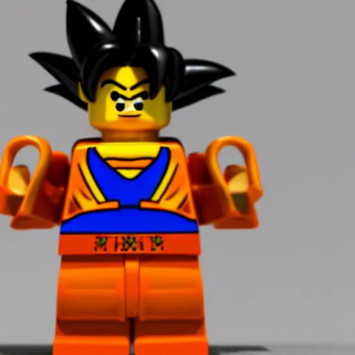 Image similar to a 3 d render of a goku lego