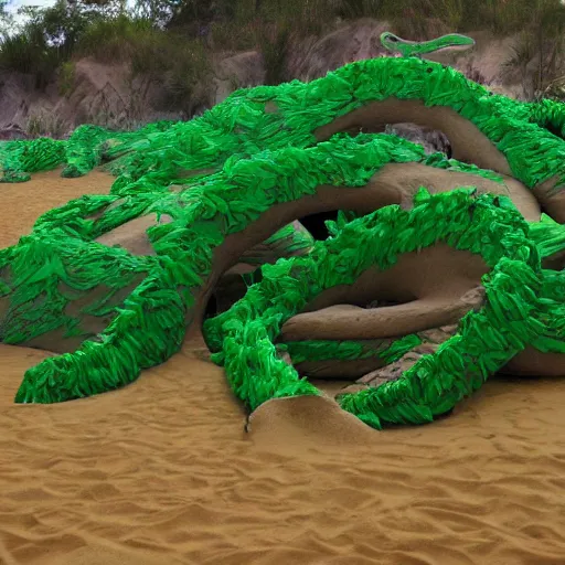 Image similar to jungle made of styrofoam on beach