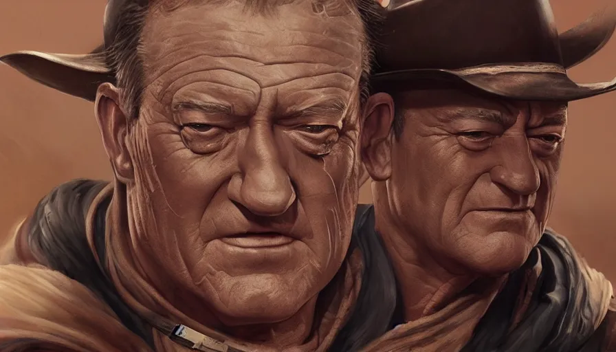 Prompt: Digital painting of John Wayne in Star Wars, hyperdetailed, artstation, cgsociety, 8k