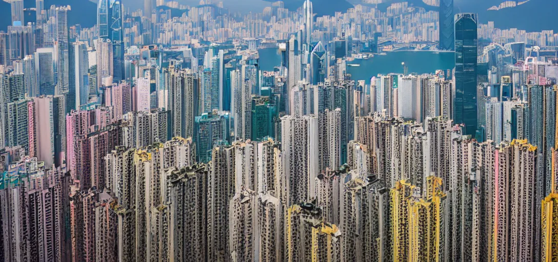 Image similar to Retro Futuristic picture of Hong Kong, 4K photo