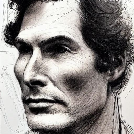 Image similar to a realistic yet scraggly portrait sketch of the side profile of a stern and sophisticated christopher reeve, trending on artstation, intricate details, in the style of frank auerbach, in the style of sergio aragones, in the style of martin ansin, in the style of david aja, in the style of mattias adolfsson