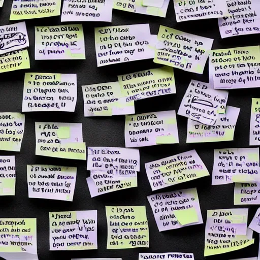 Image similar to illuminati conspiracy theories scribbled on sticky notes