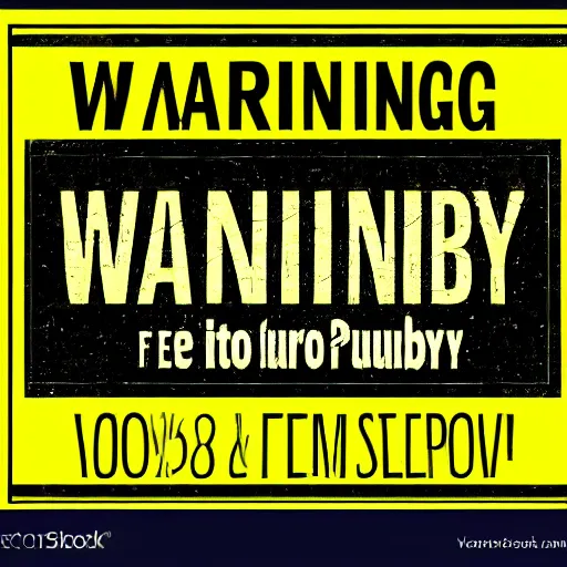 Image similar to warning sign with a vector graphic of paymoneywubby,