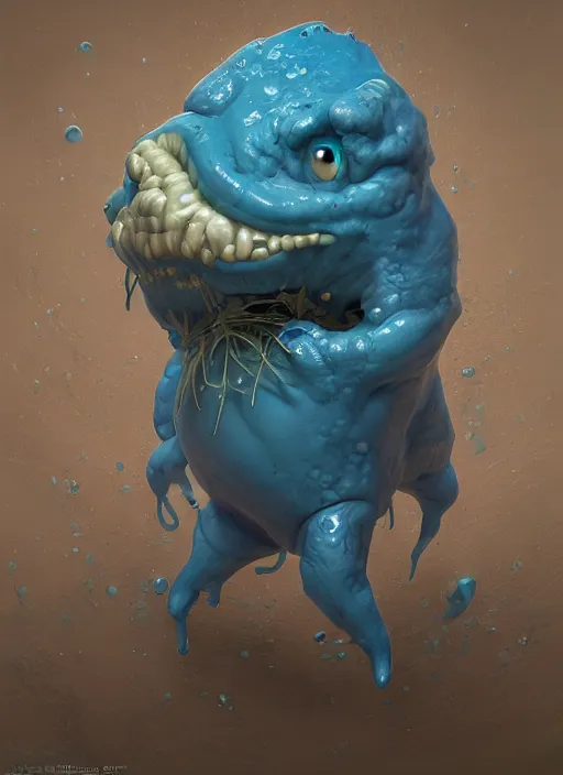 Prompt: anthropomorphic blue slime, naturel, hyper detailed, digital art, trending in artstation, cinematic lighting, studio quality, smooth render, unreal engine 5 rendered, octane rendered, art style by klimt and nixeu and ian sprigger and wlop and krenz cushart