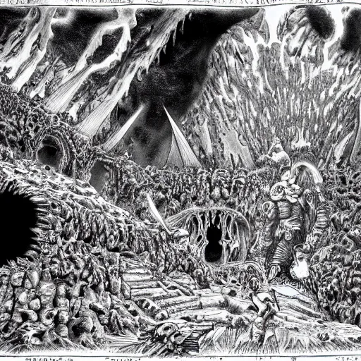 Image similar to the deepest pits of hell by kentaro miura, hyper-detailed masterpiece