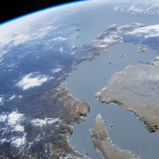 Prompt: Norway seen from space