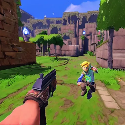 Image similar to zelda game as FPS