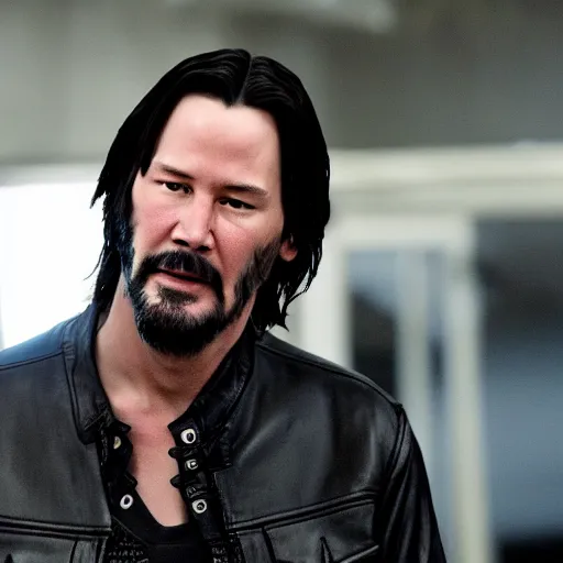 Image similar to Keanu Reeves in Sons of anarchy very detail4K quality super realistic