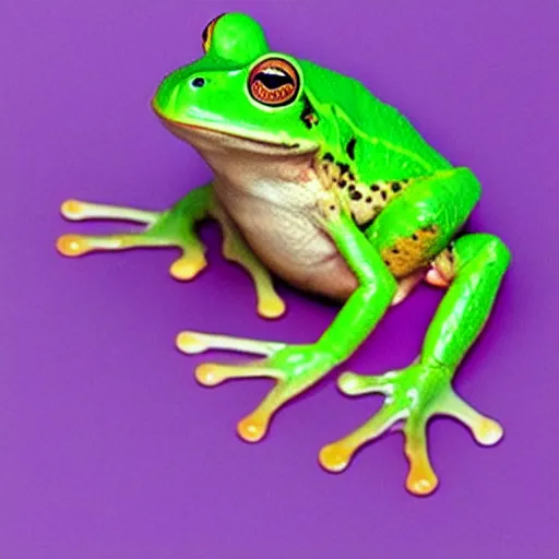 Image similar to A cute frog wishes you goodnight. Meme.