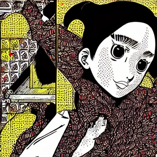 Prompt: ultrarealistic pop art poster from mangaka junji ito, intricate details, sharp details, perfect composition, like real project