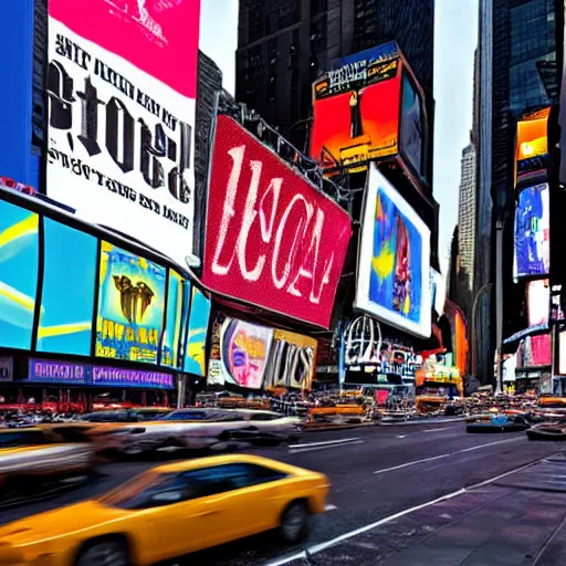 Image similar to electric Lion in new york times square, award winning photo